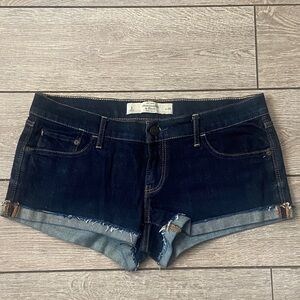 Abercrombie & Fitch Dark Blue Denim Cutoff Shorts